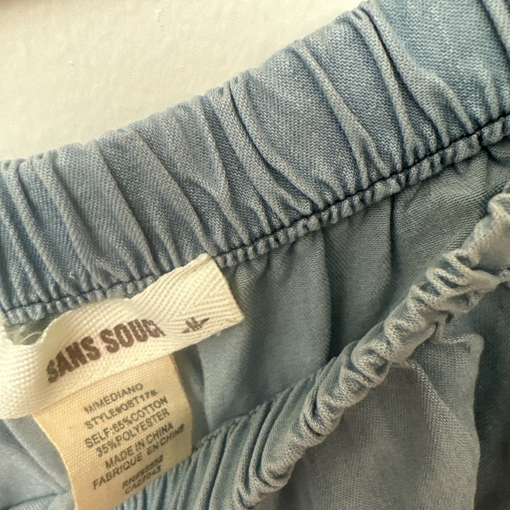 SAH SOUK Off-Shoulder Boho Blouse | Soft Blue | Size Medium - Picture 4 of 4